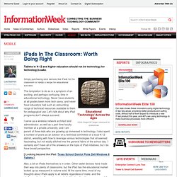 iPads In The Classroom: Worth Doing Right - Education - Mobility -