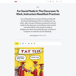 For Social Media In The Classroom To Work, Instructors Need Best Practices