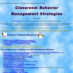 <title>Classroom behavior management and behaviour management