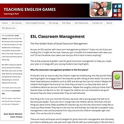 ESL Classroom Management