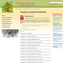 Classroom Materials » BEG Teacher-Created Worksheets