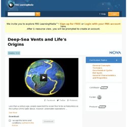 Deep-Sea Vents and Life's Origins