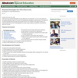 Classroom Strategies For Special Education