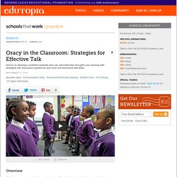 Oracy in the Classroom: Strategies for Effective Talk