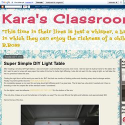 Kara's Classroom: Super Simple DIY Light Table