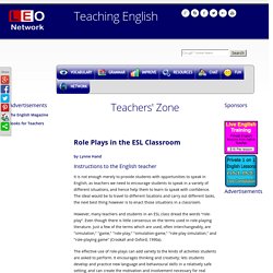 Role Plays in the ESL Classroom - Games in the ESL classroom - Teaching English