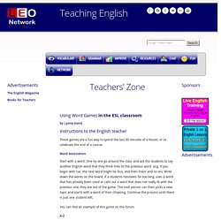 Using Word Games in the ESL classroom - Teaching English