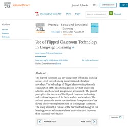 Use of Flipped Classroom Technology in Language Learning