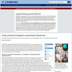 Using a classroom webpage to communicate with parents