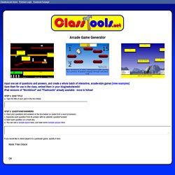 Classtools.net Arcade Game Generator