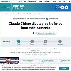 Claude Chirac dit stop au trafic de faux médicaments