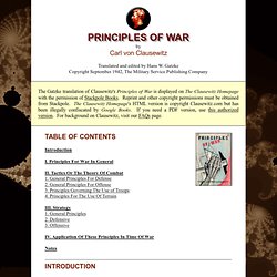 Principles of War, by Carl von Clausewitz