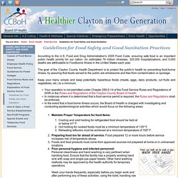 Clayton County Board of Health - Guidelines for Food Safety and Good Sanitation