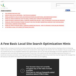 claytondkbl630 - A Few Basic Local Site Search Optimization Hints