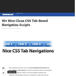 50+ Nice Clean CSS Tab-Based Navigation Scripts