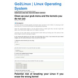 Clean up your grub menu and the kernels you do not use