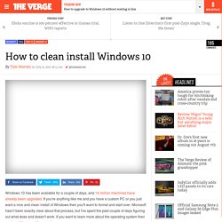 How to clean install Windows 10