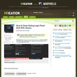 Web-kreation - Nice &amp; Clean Sliding Login Panel built with jQuery