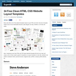 34 Free Clean HTML CSS Website Layout Templates