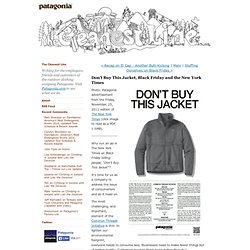 Don't Buy This Jacket, Black Friday and the New York Times