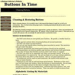 Cleaning Buttons: How to for the Button Collector