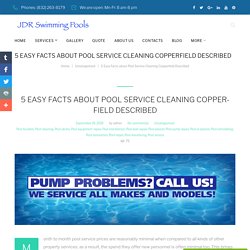 5 Easy Facts about Pool Service Cleaning Copperfield Described - JDR Swimming Pools
