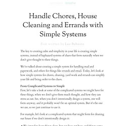 » Handle Chores, House Cleaning and Errands with Simple Systems