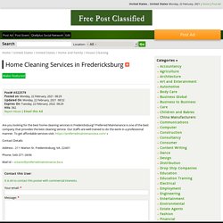 Home Cleaning Services in Fredericksburg