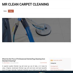 Mr Clean Carpet Cleaning - What Are the Pros of Professional Oriental Rug Cleaning Over Standard Cleaning?