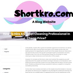 How To Hire A Carpet Cleaning Professional In Cheap Price? - shortkro