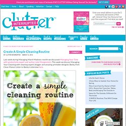 Create A Simple, Cleaning Routine