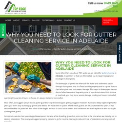 Why you need to look for Gutter Cleaning service in Adelaide