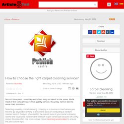 How to choose the right carpet cleaning service? Article