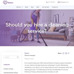 Should You Hire a Cleaning Service?