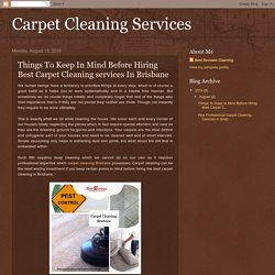 Things To Keep In Mind Before Hiring Best Carpet Cleaning services In Brisbane