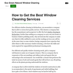 How to Get the Best Window Cleaning Services
