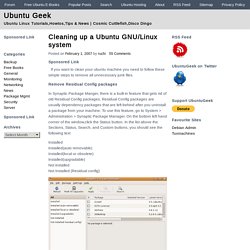 Cleaning up a Ubuntu GNU/Linux system 