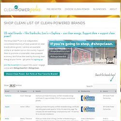 Shop Clean List of Clean-Powered Brands