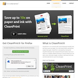 CleanPrint Browser Tool - Economiser encre et papier en classe