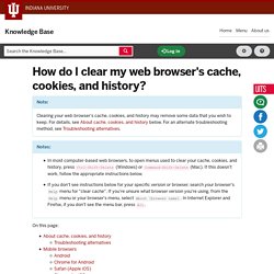 How do I clear my web browser's cache, cookies, and history?