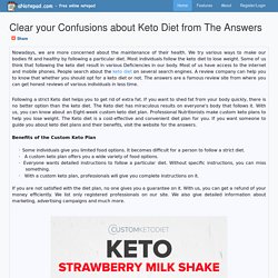 Clear your Confusions about Keto Diet from The Answers