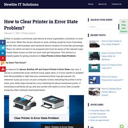 How to Clear Printer in Error State Problem? 1-800-970-6673