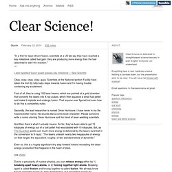 Clear Science!