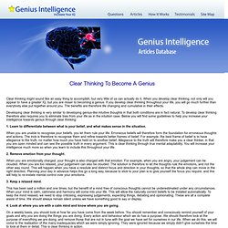 Clear Thinking To Become A Genius