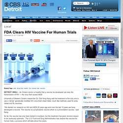 FDA Clears HIV Vaccine For Human Trials