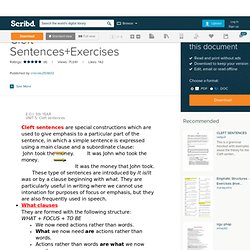 Cleft Sentences+Exercises