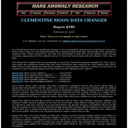 Clementine Moon Imaging Has Changed!