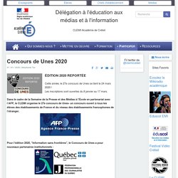 CLEMI-Créteil - Concours de Unes 2020