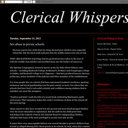 Clerical Whispers: Sex abuse in private schools