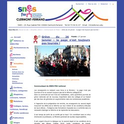 SNES Clermont - Grève du 26 janvier : la page n'est toujours pas tournée !